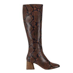 Aerosoles Womens NWOT Rust Snake Print Leather Maxim Knee High Boots Size 8